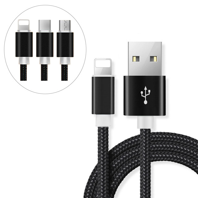 2A Nylon Braided Phone Usb Cable For Iphone/Micro/Type-C - CU2